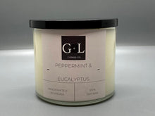 Load image into Gallery viewer, Peppermint and Eucalyptus - 17 Oz. Candle - Grace+Love Candle Co.
